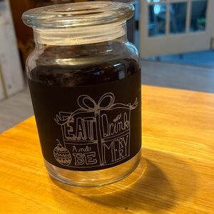 Glass Food Storage Jar with Black Chalkboard Label - Clear Glass